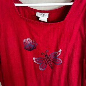 Studio Ease 18W Linen Handpainted Dress